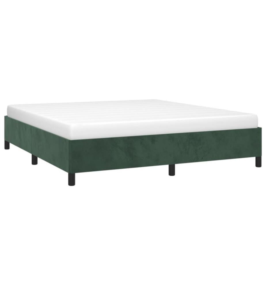 Cadre de lit Vert foncé 160x200 cm Velours