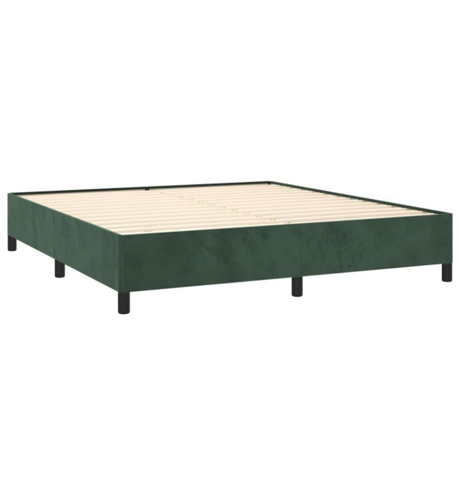 Cadre de lit Vert foncé 160x200 cm Velours