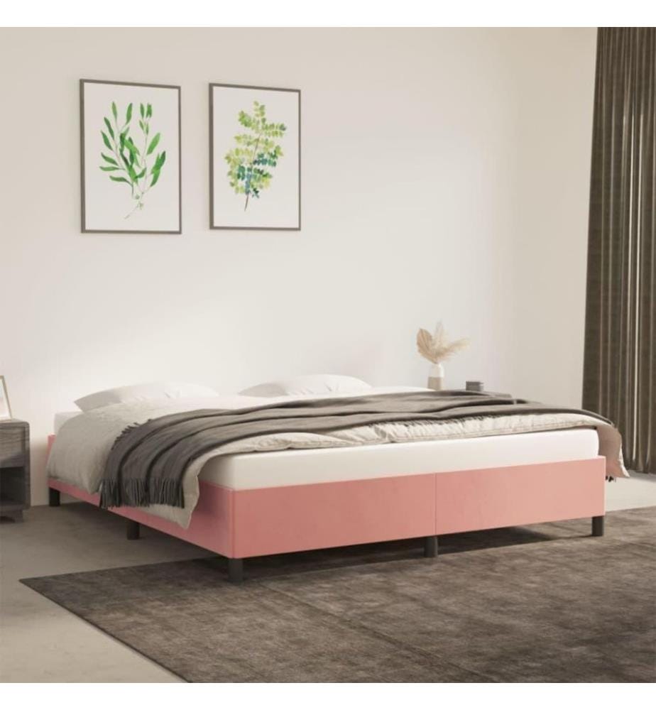 Cadre de lit Rose 160x200 cm Velours