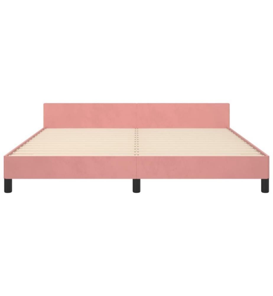 Cadre de lit avec tête de lit Rose 160x200 cm Velours