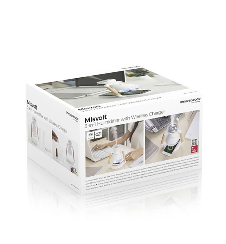 Misvolt umidificatore, diffusore di aromi e caricatore wireless 3 in 1