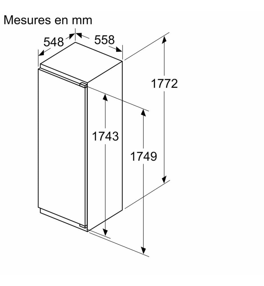 Einbau-Kühlschrank iQ500  mit Gefrierfach 177.5 x 56 cm - Weiss