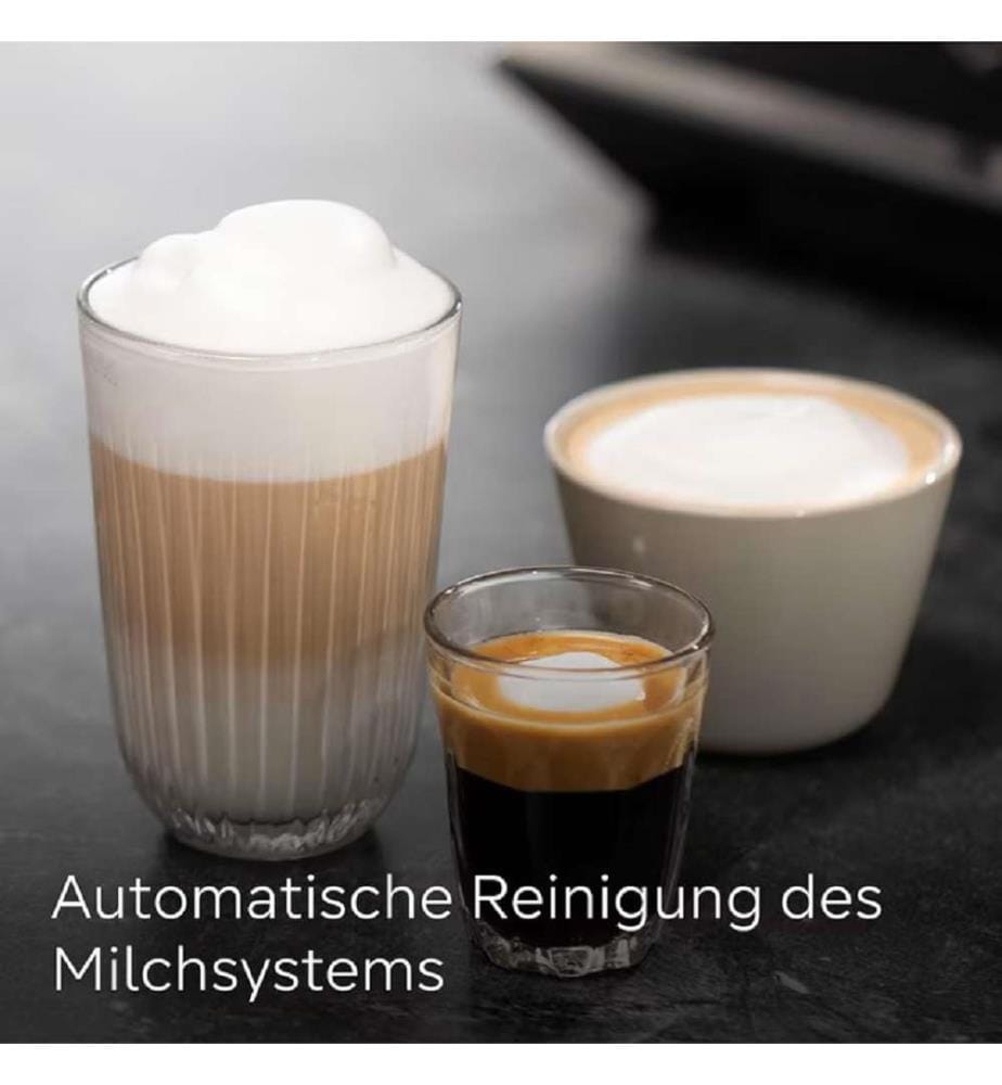 Kaffeevollautomat EQ700 Classic Brume Matinale – Schwarz und Silber