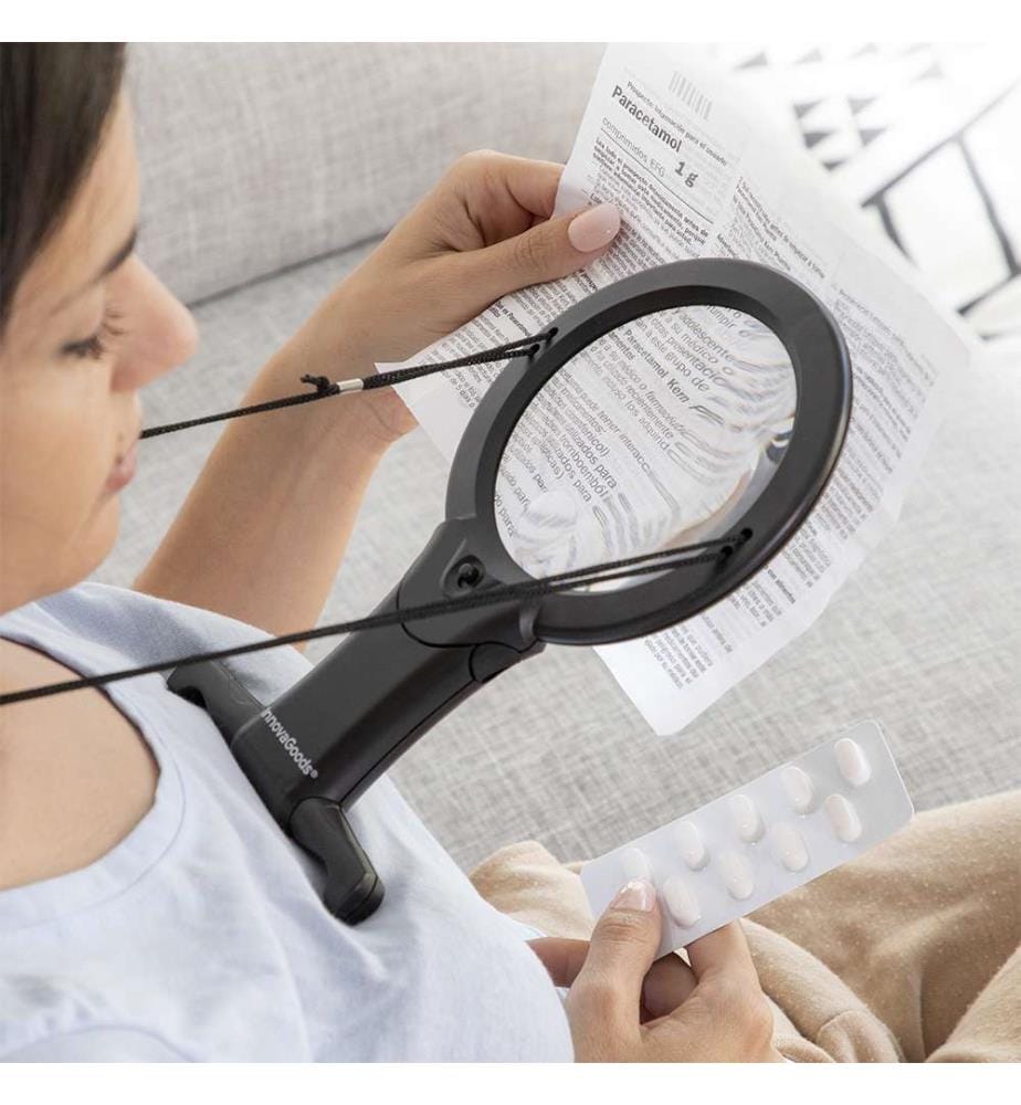Lente d'ingrandimento a mani libere con luce LED Zooled - Nero