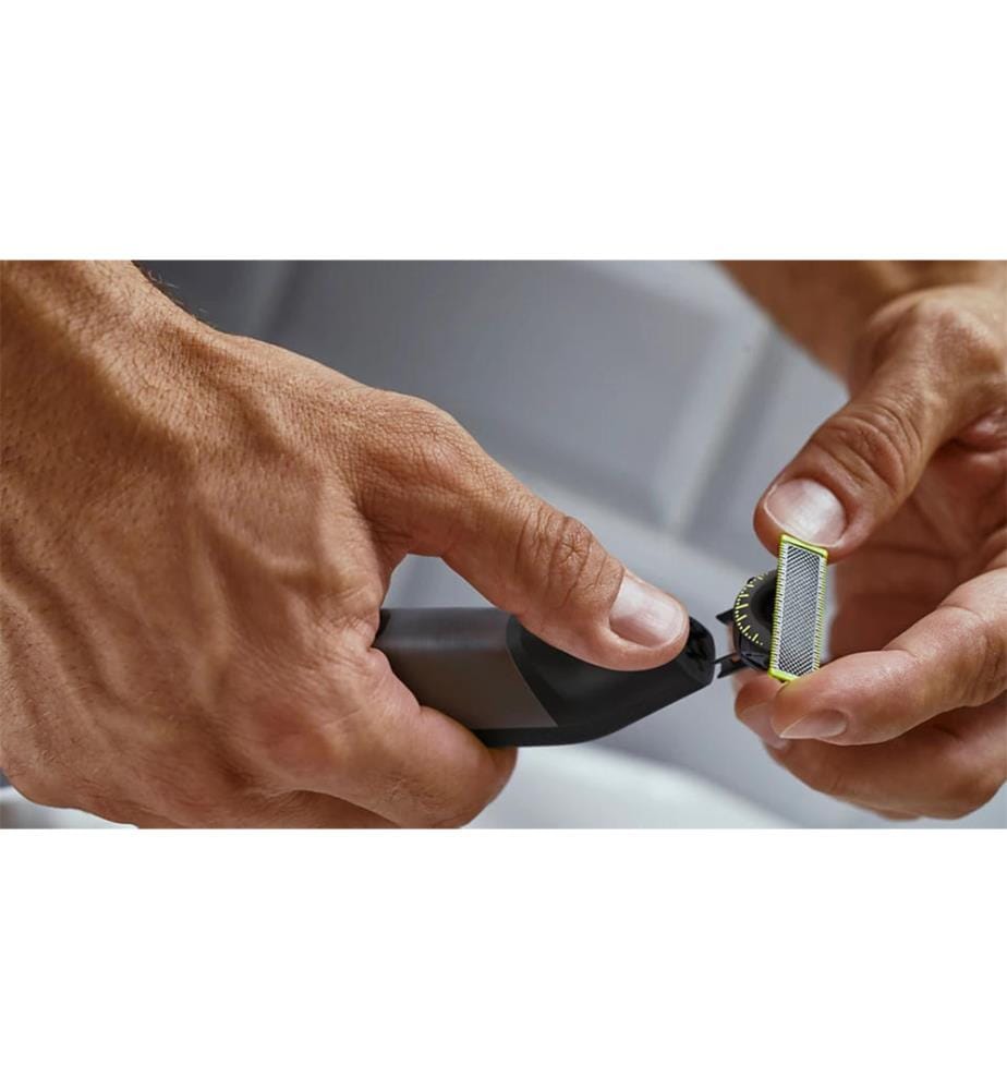 OneBlade Pro 360 Elektrorasierer für Gesicht und Körper QP6552/15 – Schwarz, Silber und Grün