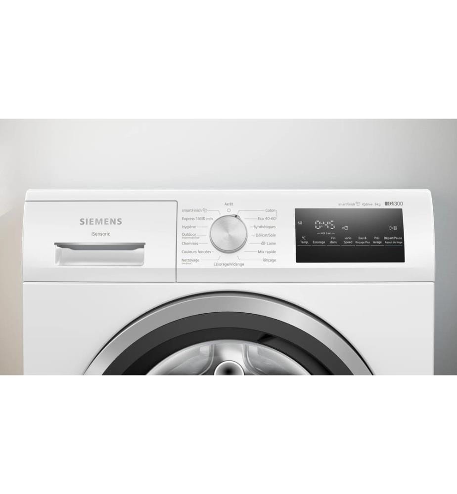 Lave-linge frontal SIEMENS - Modèle : WM12N238FR - Affichage en français
