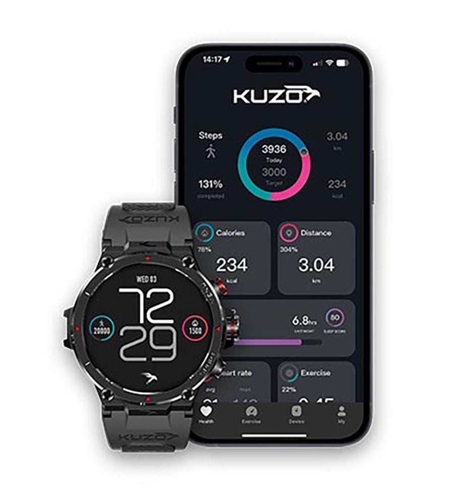 Kuzo II FS-2 Sport-Smartwatch mit GPS – Schwarz