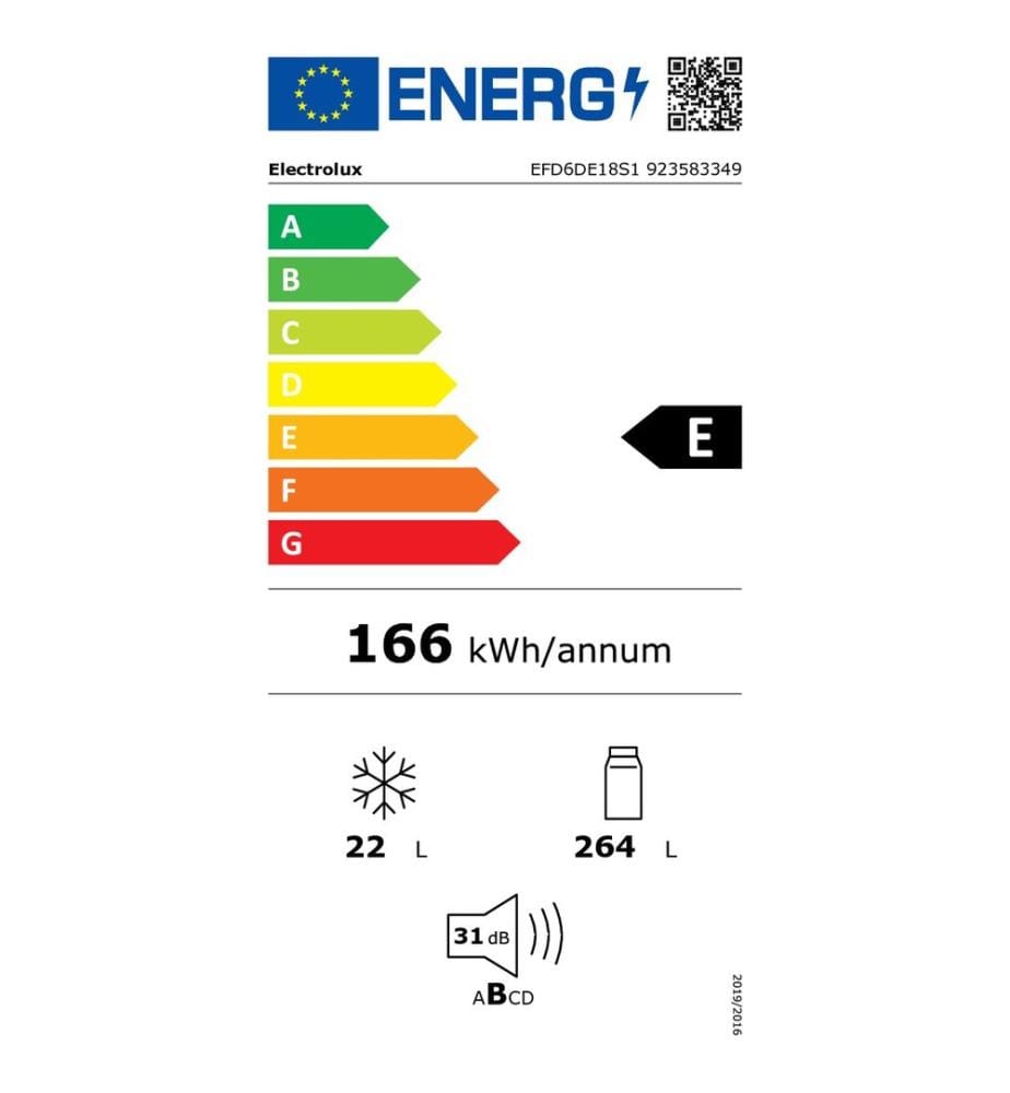 Einbaukühlschrank mit einer Tür EFD6DE18S1
