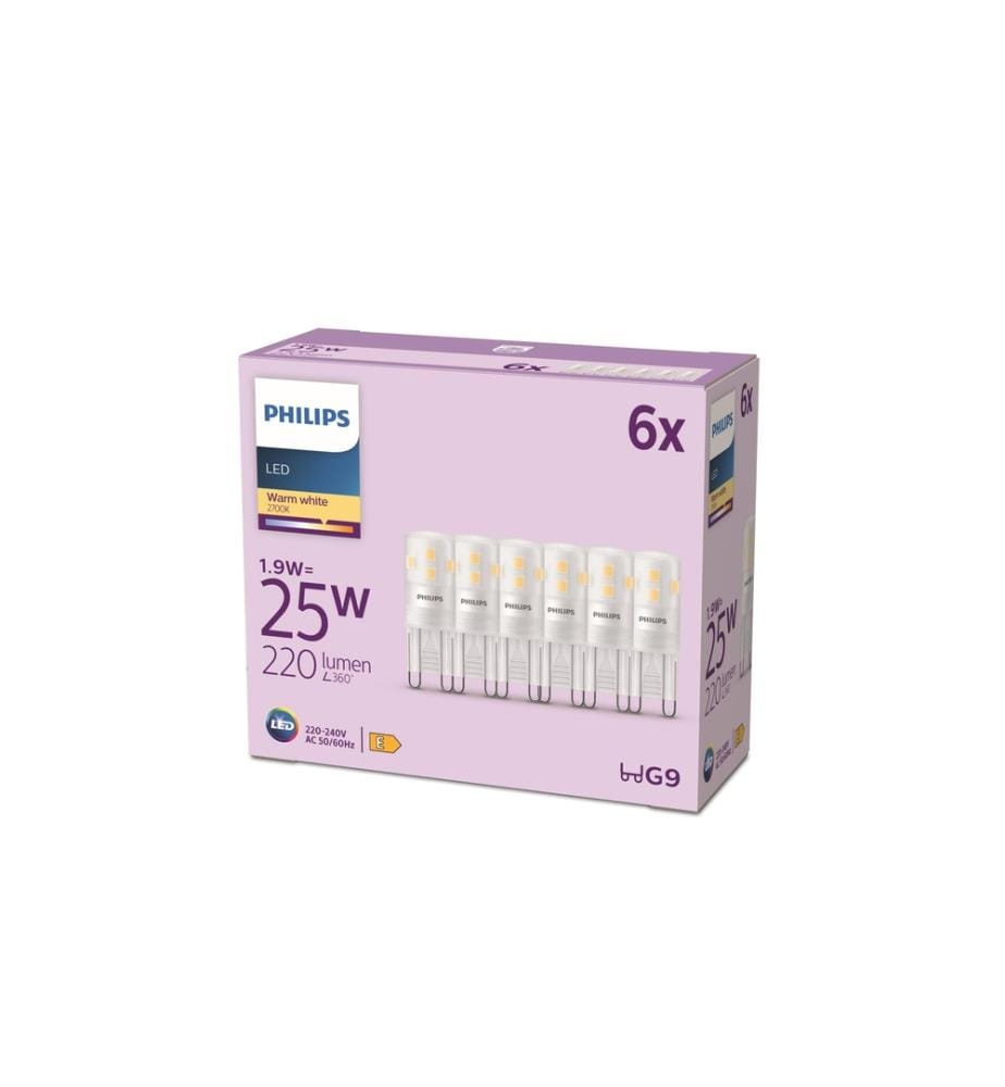 LED Brenner, 25 W, G9 x 6 Warmweiss (WW)