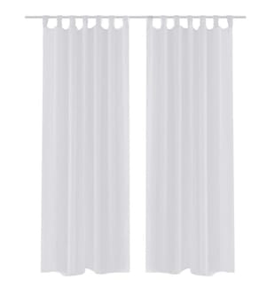 2 x Transparente Gardine Fertiggardine 140 x 225 weiss