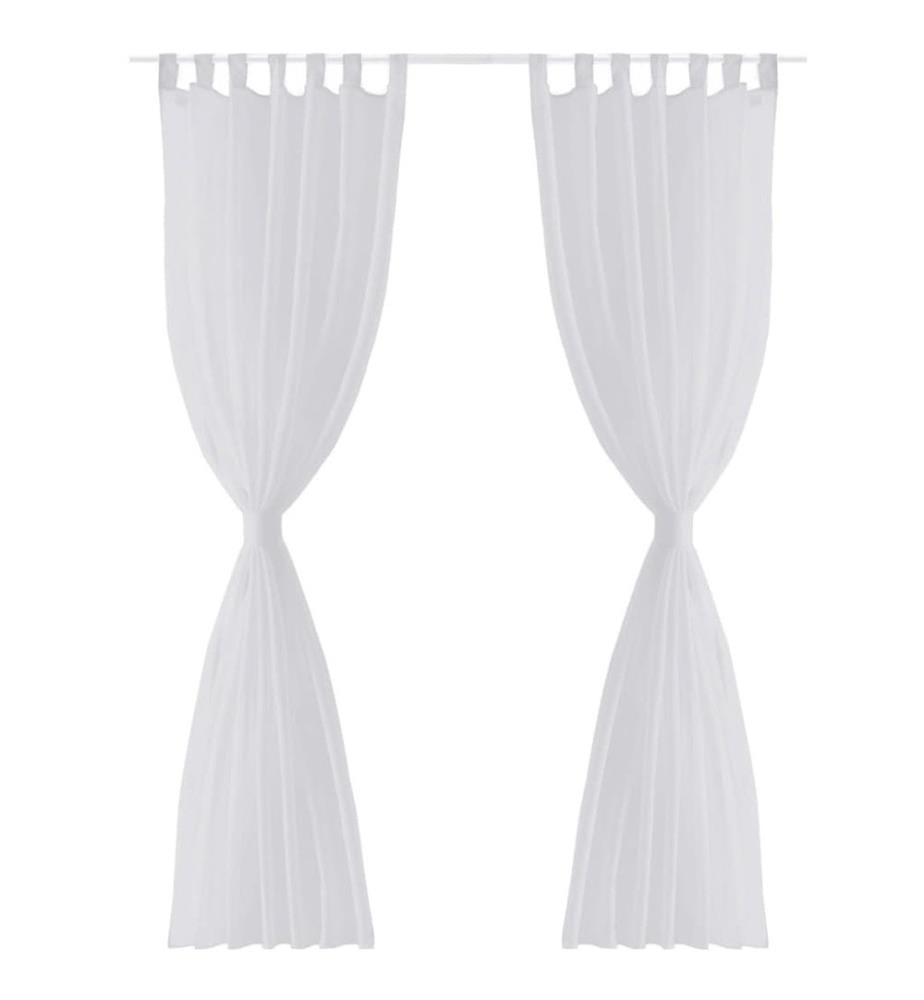 2 x Transparente Gardine Fertiggardine 140 x 225 weiss
