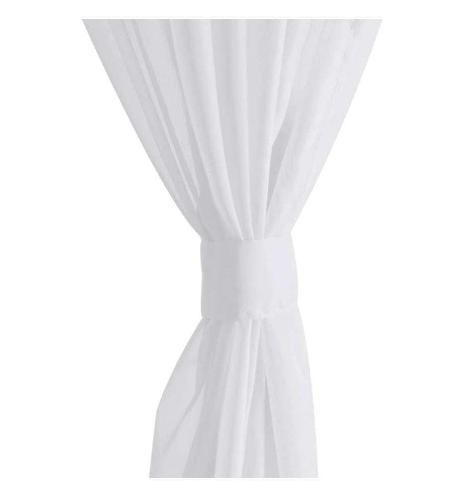 2 x Transparente Gardine Fertiggardine 140 x 225 weiss