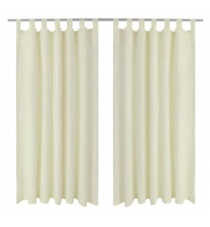 Vorhänge Gardinen aus Satin 2-teilig 140 x 245 cm Creme
