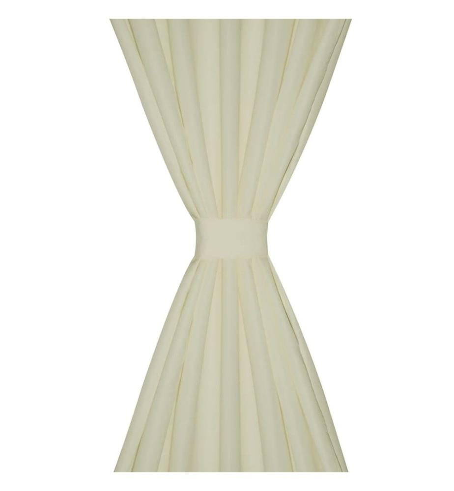 Vorhänge Gardinen aus Satin 2-teilig 140 x 245 cm Creme