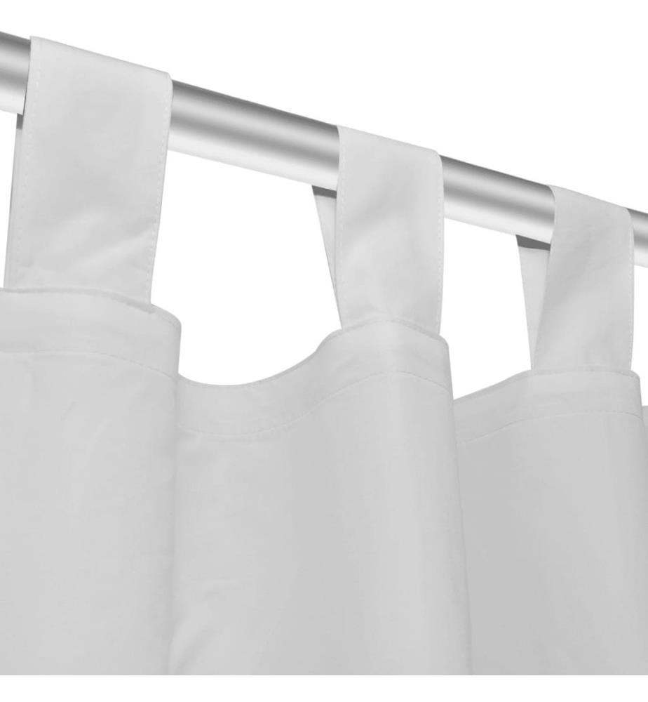 2 pcs Rideau à Passant Micro Satin Blanc 140 x 225 cm