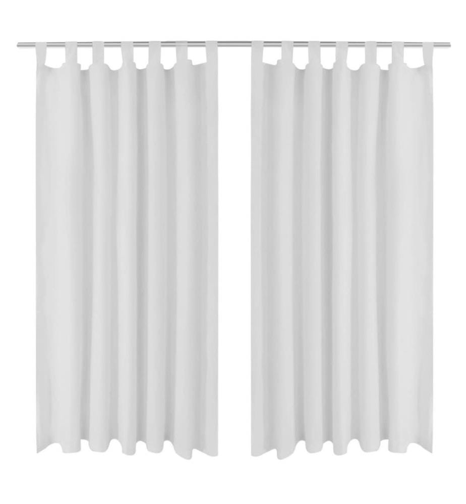 Vorhänge Gardinen aus Satin 2-teilig 140 x 245 cm Weiss