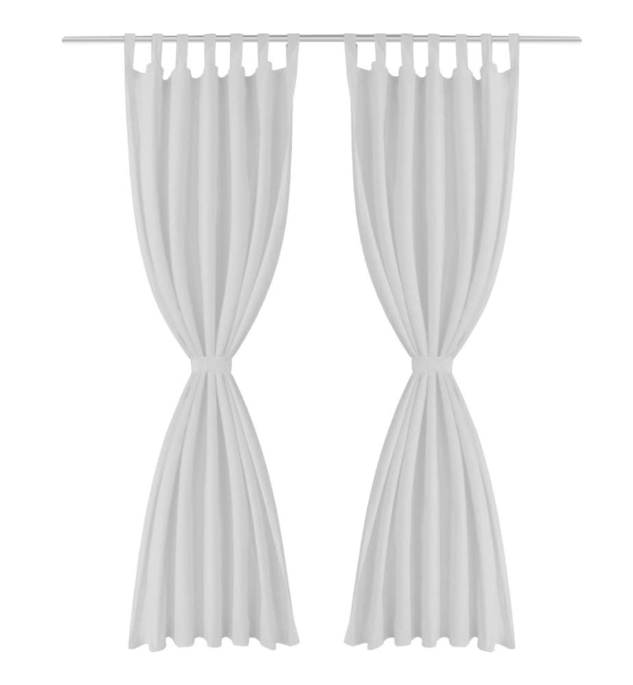 Vorhänge Gardinen aus Satin 2-teilig 140 x 245 cm Weiss