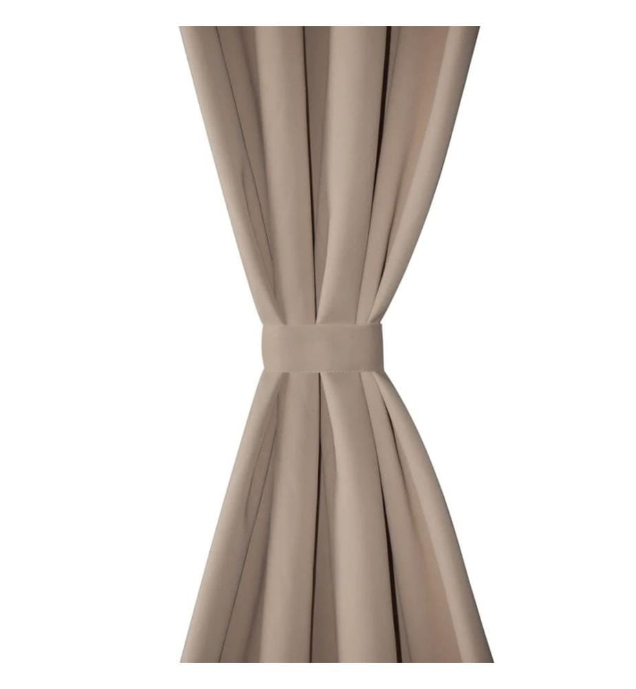Rideau occultant 2 pcs avec oeillets métalliques 135x175cm Crème