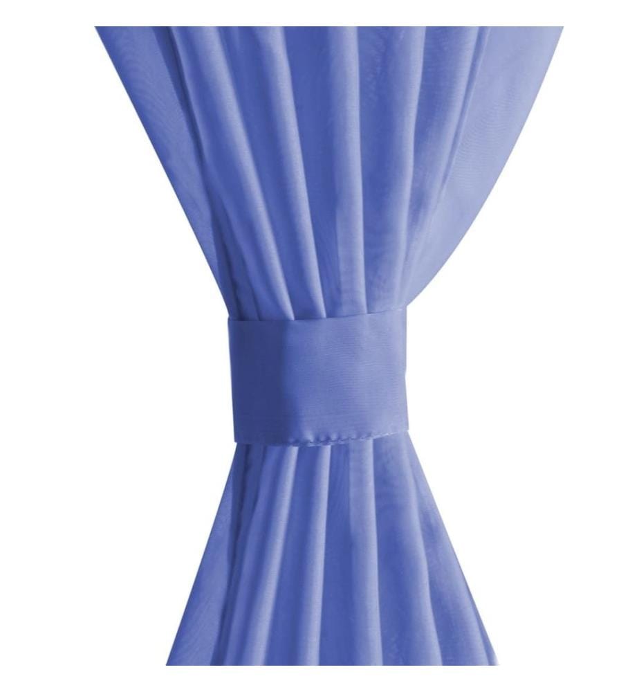 Voile-Gardinen 2 Stk. 140 x 225 cm Königsblau