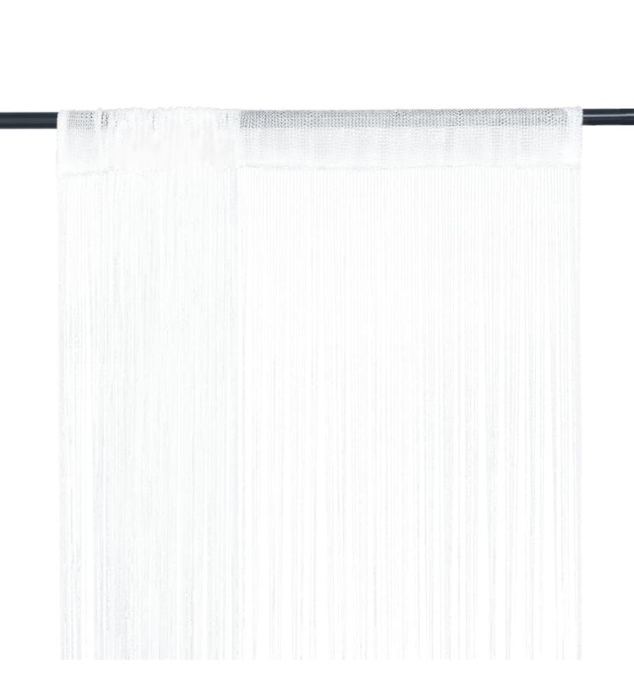 Fadenvorhänge 2 Stk. 140 x 250 cm Weiss