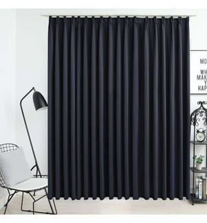 Verdunkelungsvorhang mit Haken Schwarz 290 x 245 cm
