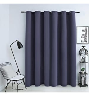 Rideau occultant et anneaux en métal Anthracite 290x245 cm