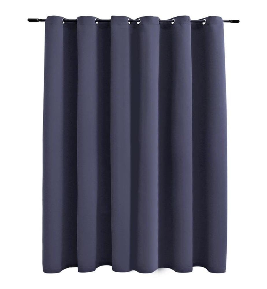 Rideau occultant et anneaux en métal Anthracite 290x245 cm