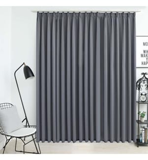 Verdunkelungsvorhang mit Haken Grau 290 x 245 cm