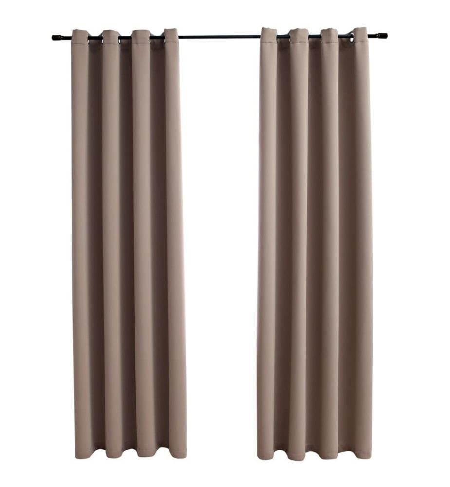 Verdunkelungsvorhänge mit Metallösen 2 Stk. Taupe 140x175 cm