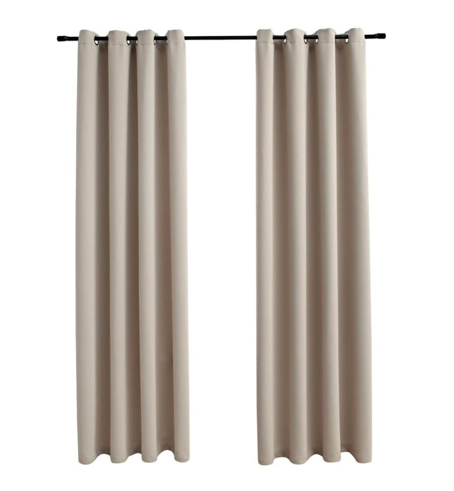 Verdunkelungsvorhänge mit Metallösen 2 Stk. Beige 140x225 cm
