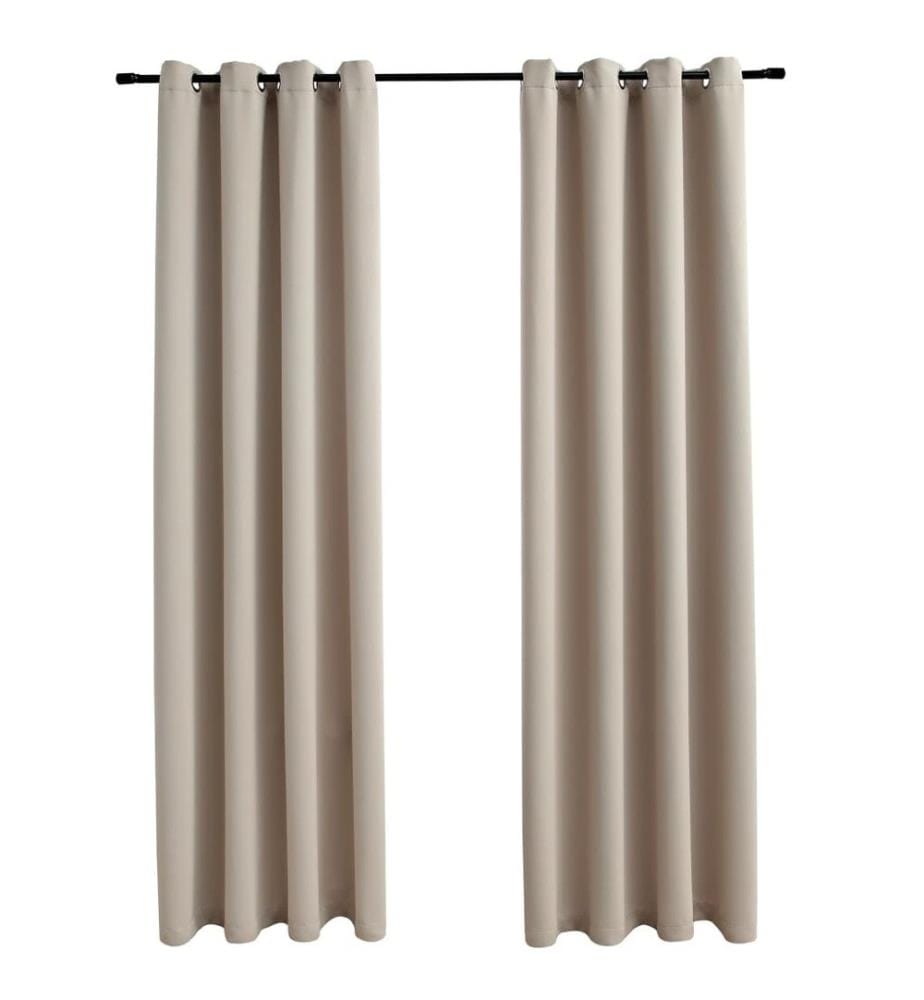 Verdunkelungsvorhänge mit Metallösen 2 Stk. Beige 140x245 cm
