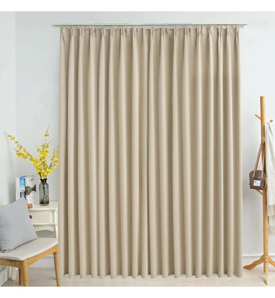 Verdunkelungsvorhang mit Haken Beige 290 x 245 cm