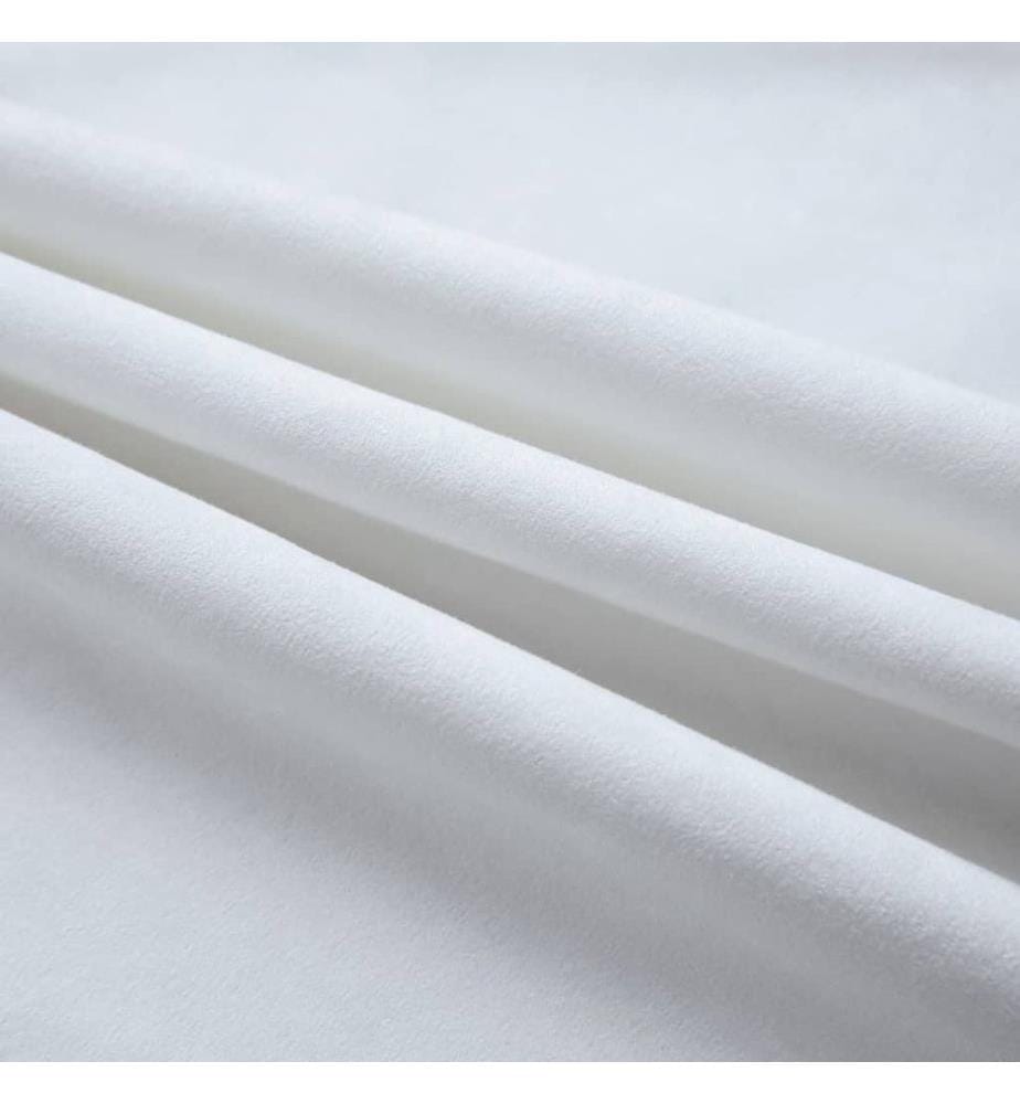 Rideau occultant et anneaux en métal 2pcs Blanc cassé 140x245cm