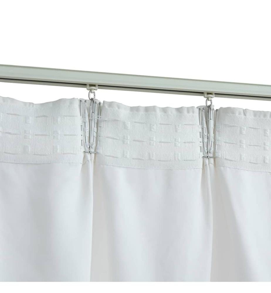 Rideaux occultants avec crochets 2 pcs Blanc cassé 140x245 cm