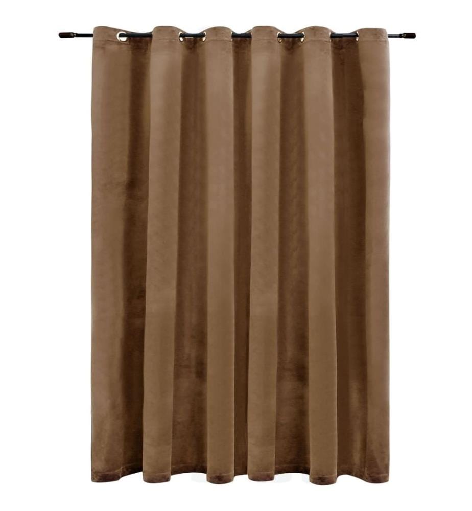 Verdunkelungsvorhang mit Metallösen Samt Beige 290 x 245 cm