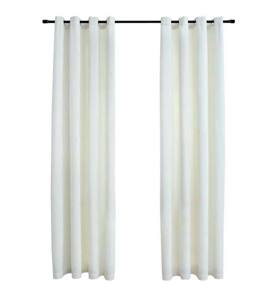 Rideaux occultants avec anneaux 2 pcs Velours Crème 140x175 cm