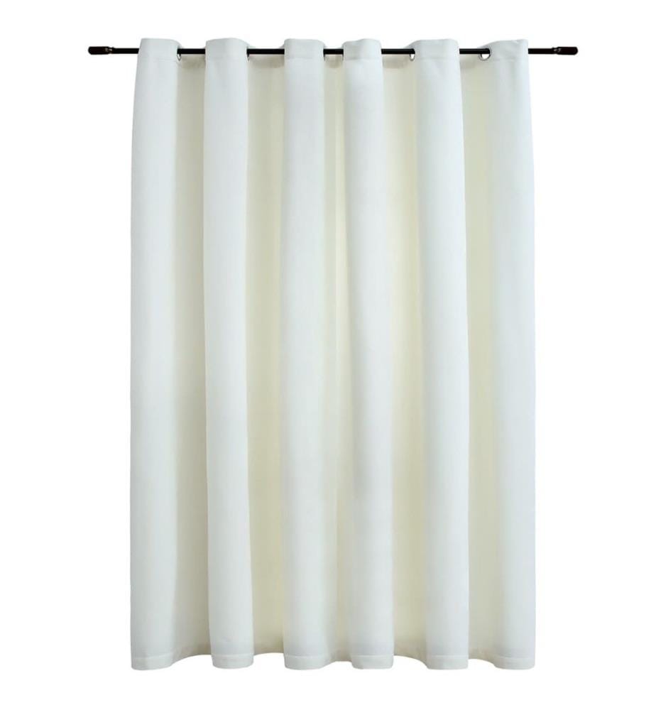 Rideau occultant avec anneaux en métal Velours Crème 290x245 cm
