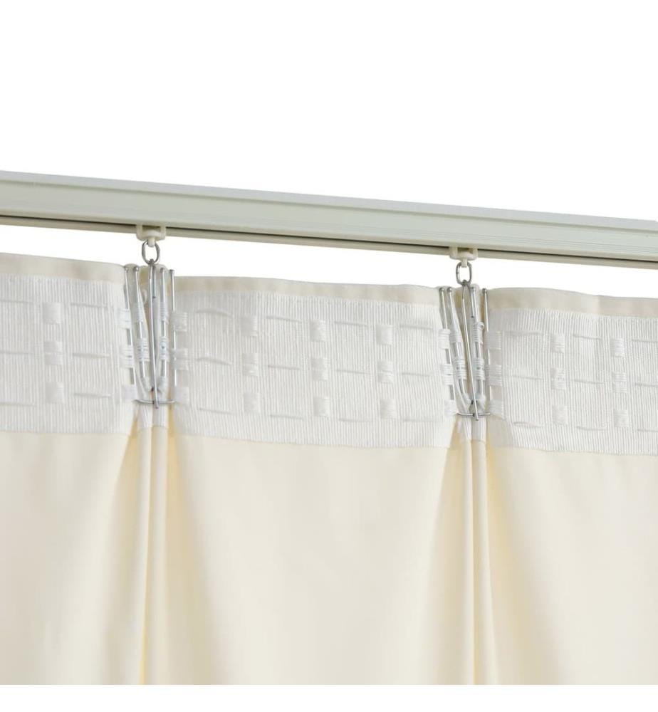 Rideaux occultants avec crochets 2 pcs Velours Crème 140x175 cm