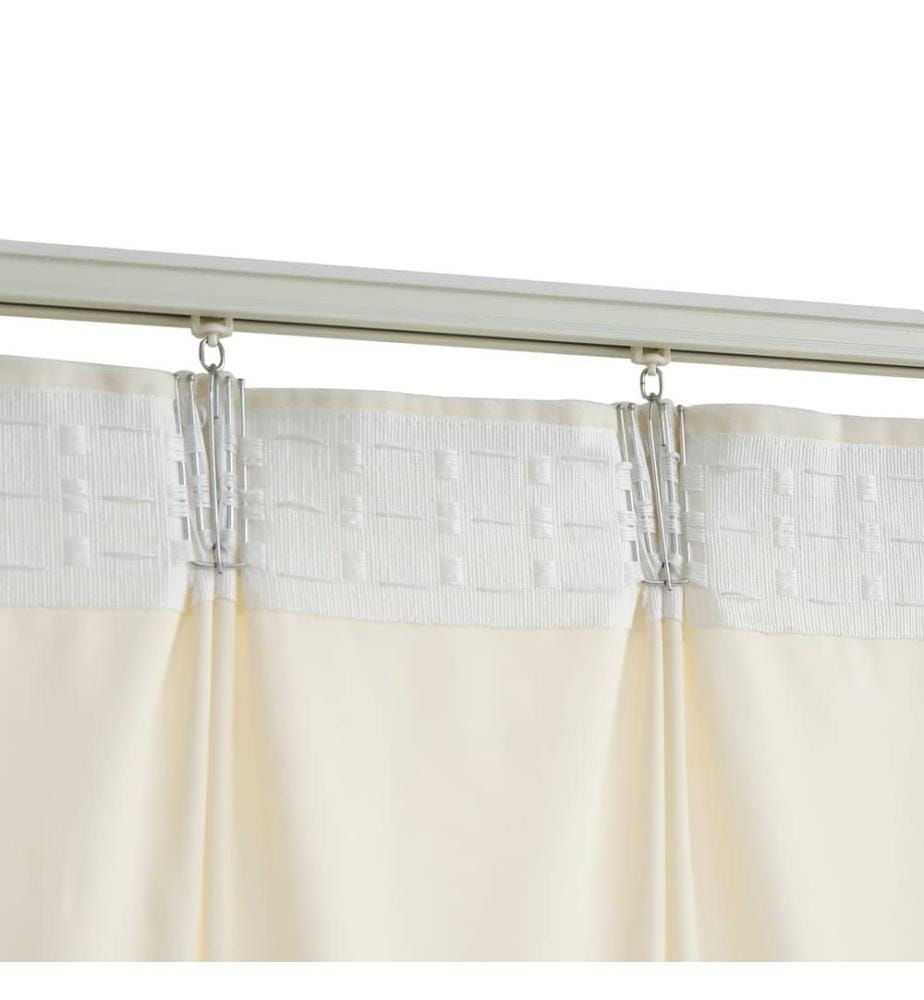 Rideaux occultants avec crochets 2 pcs Velours Crème 140x245 cm