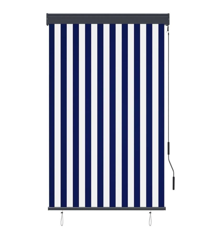 Aussenrollo 100 x 250 cm Blau und Weiss