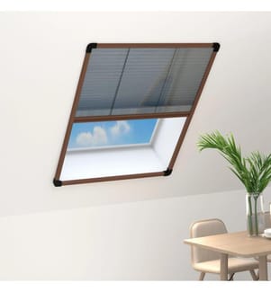 Insektenschutz-Plissee für Fenster Aluminium Braun 80x100 cm