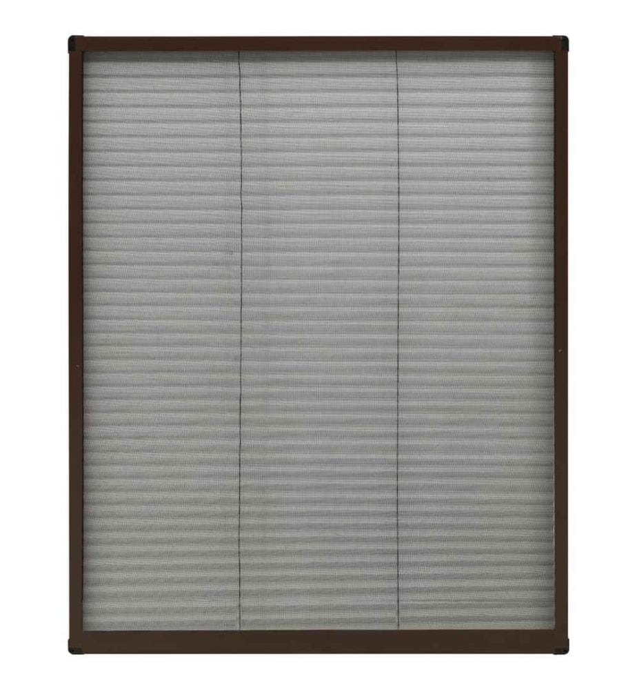 Insektenschutz-Plissee für Fenster Aluminium Braun 80x100 cm