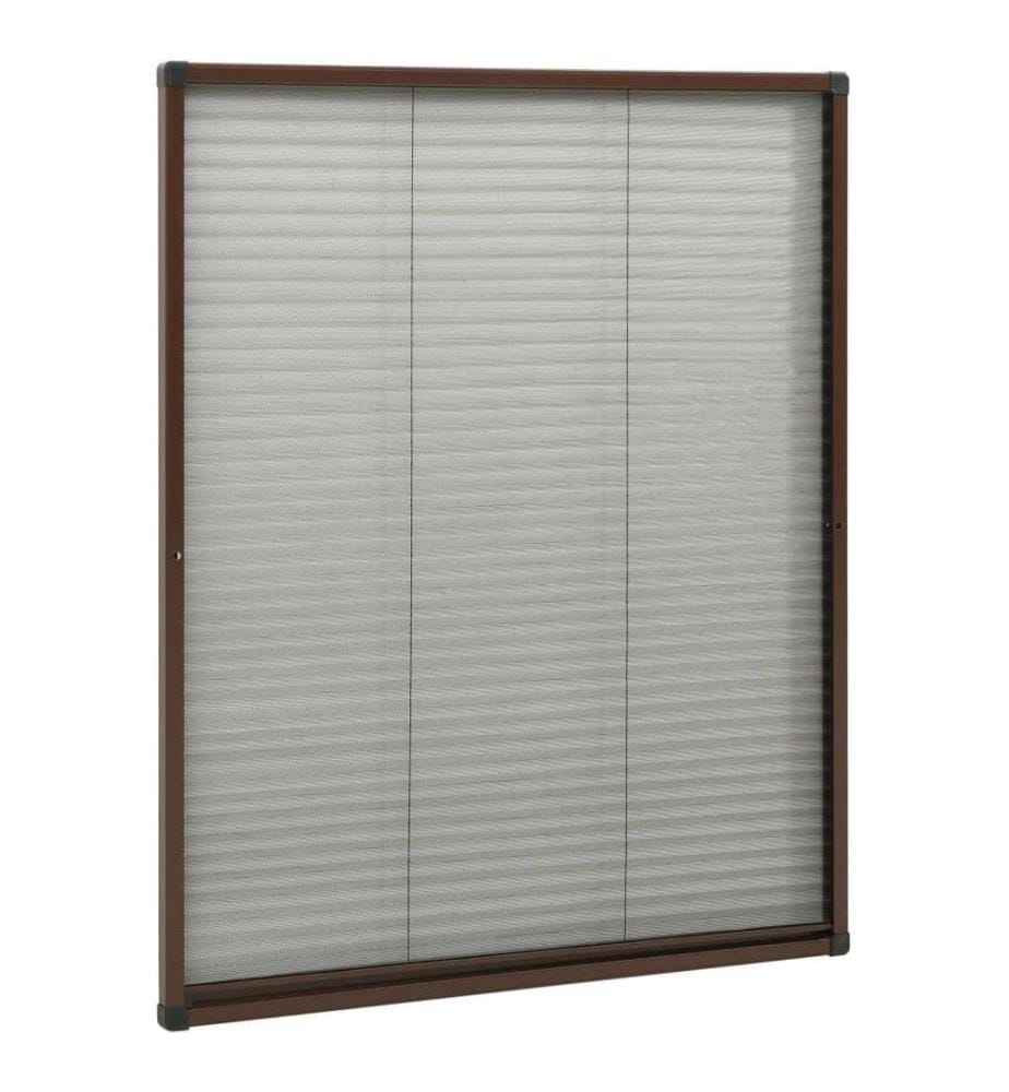 Insektenschutz-Plissee für Fenster Aluminium Braun 80x100 cm