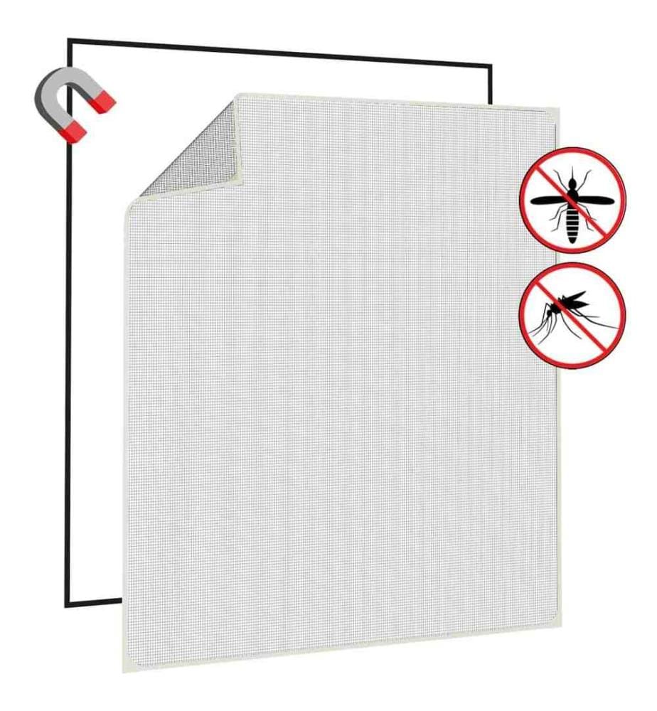 Magnet-Insektenschutz für Fenster Weiss 120x140 cm