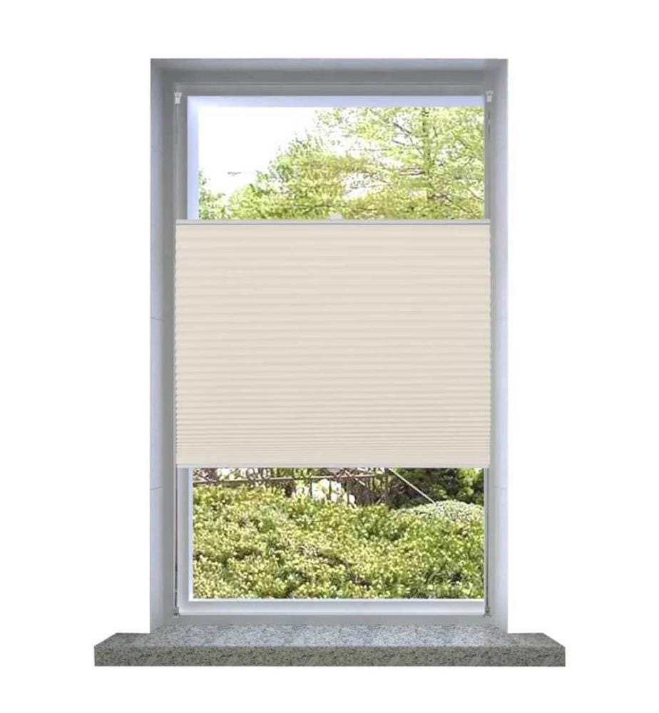 Plissee Faltrollo Rollo Jalousie klemmen 90x125cm Creme