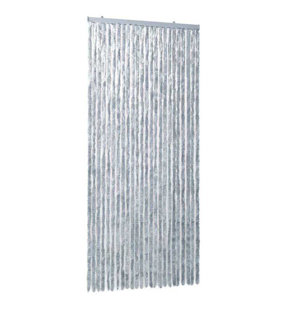 Insektenschutz-Vorhang Weiss und Grau 100x220 cm Chenille