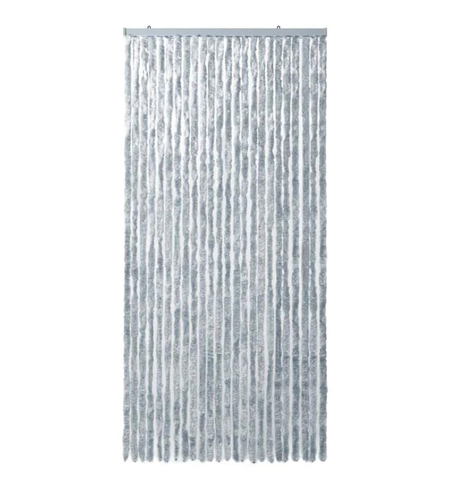 Insektenschutz-Vorhang Weiss und Grau 100x220 cm Chenille