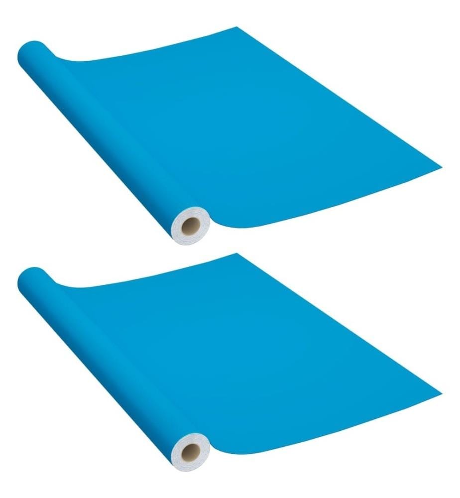 Möbelfolien Selbstklebend 2 Stk. Azurblau 500x90 cm PVC