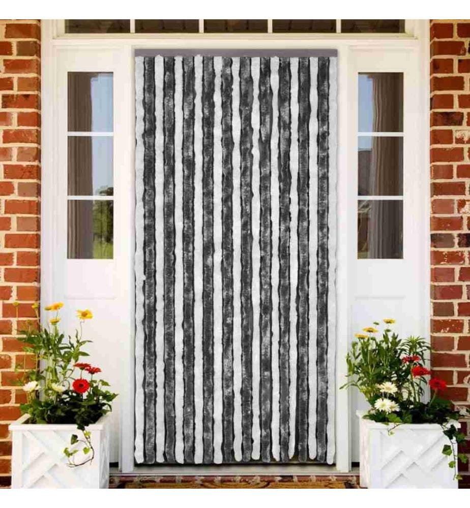 Insektenschutz-Vorhang Grau und Weiss 56x200 cm Chenille
