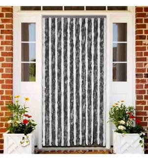 Insektenschutz-Vorhang Grau und Weiss 56x200 cm Chenille
